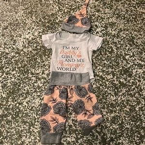 12M Baby Set with onesie, pants & hat